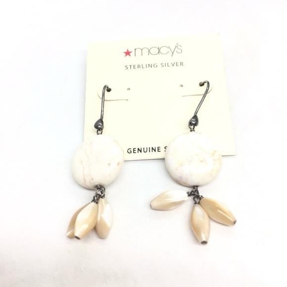 Macy's Jewelry - !!SOLD!! 3/$30 VINTAGE MACY'S GENUINE STONE SHELL EARRING MOP STERLING SILVER